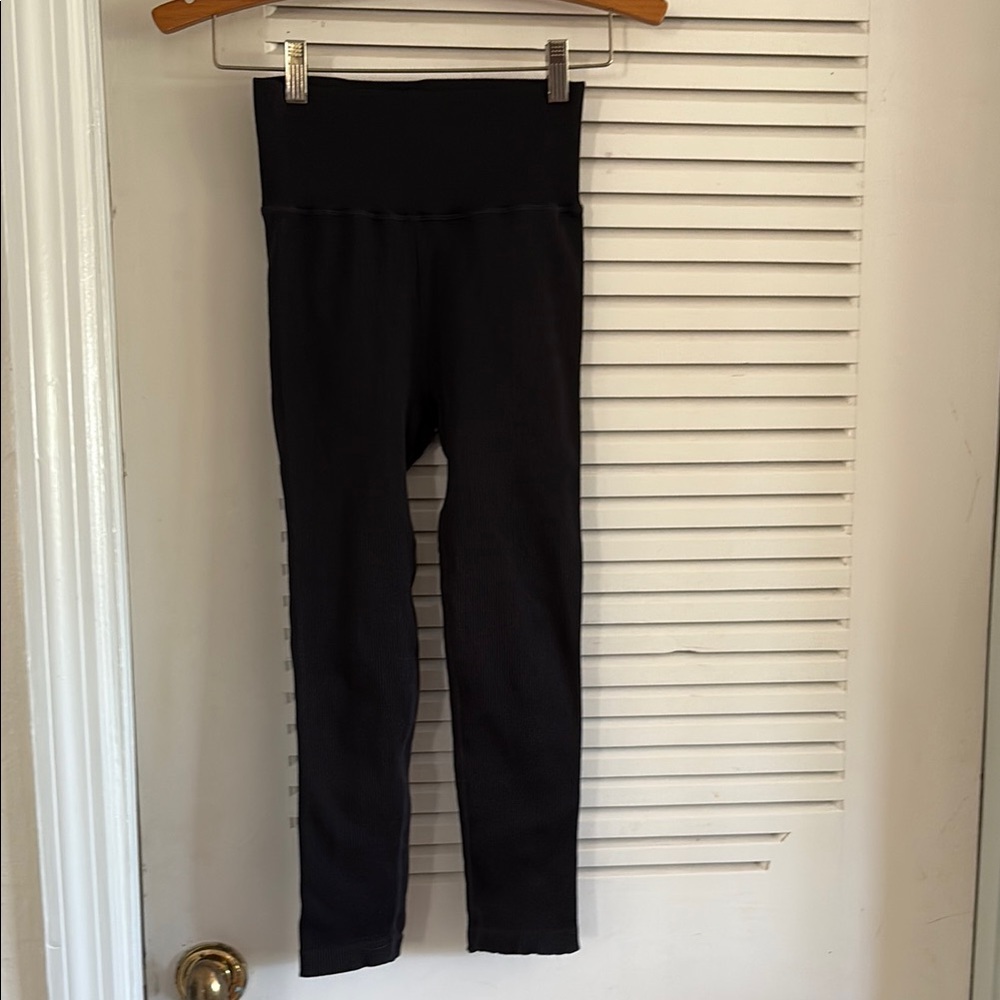 Black Full-Length Leggings with Elastic Waistband